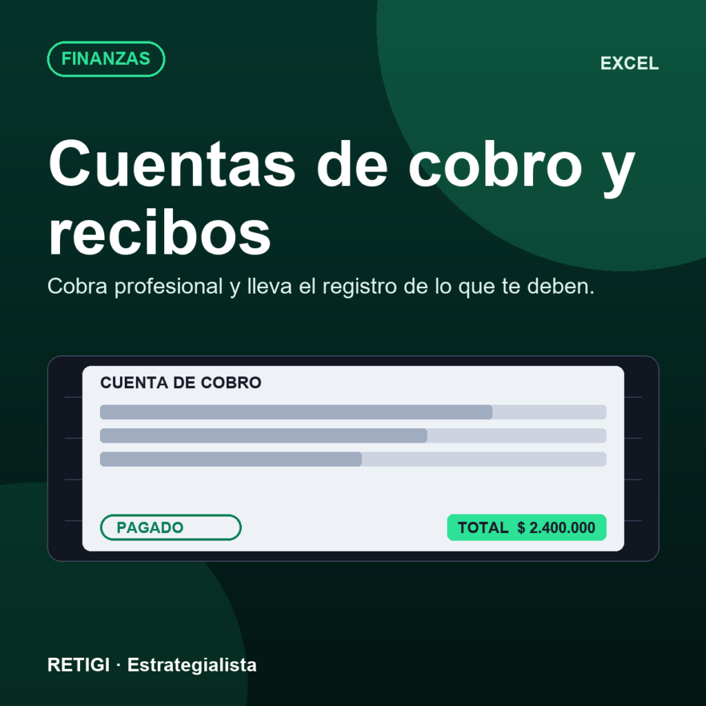 Cuentas de cobro y recibos (Excel)